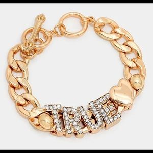 True" crystal link toggle bracelet